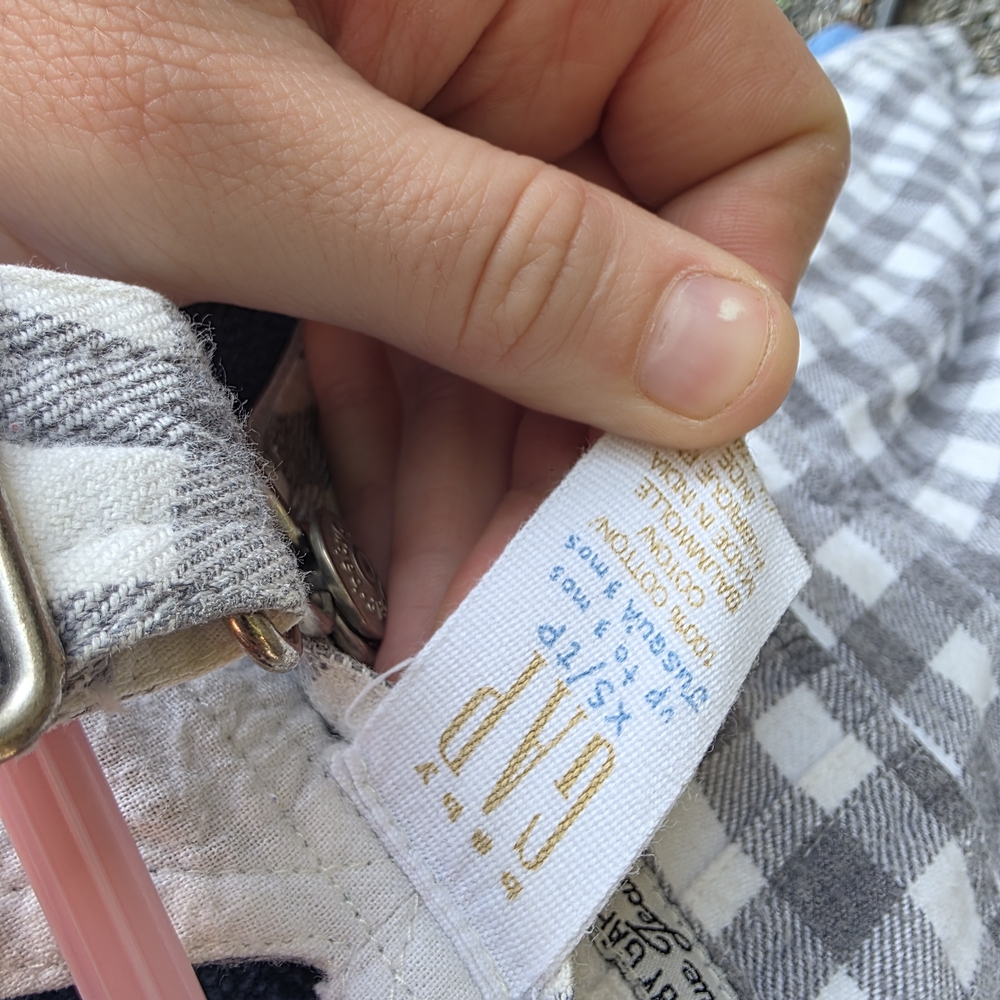 GAP Gray Plaid Kids Overalls - Picture 2 of 2